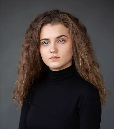 Close up portrait of Maya Bennett