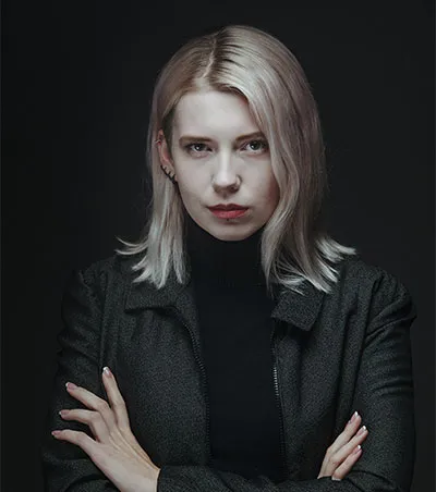 Close up portrait of Ava Mitchell