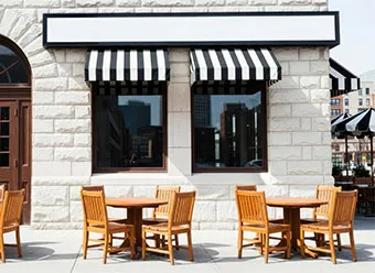 Minimalist coffee shop facade
