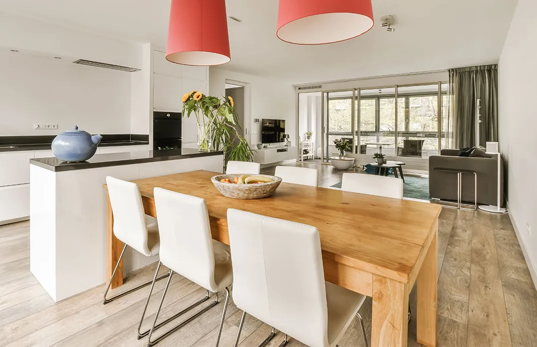 Dining table at home interior