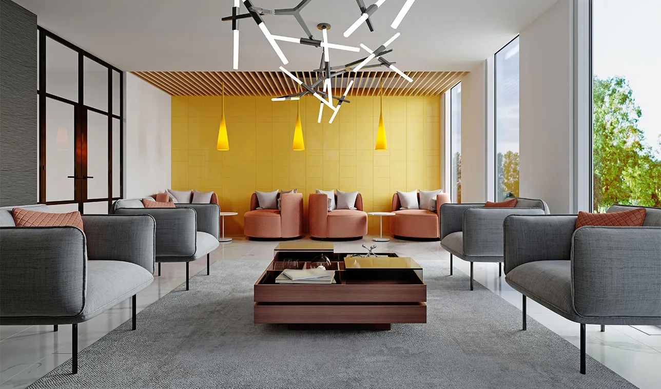 Modern lounge area interior